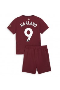 Manchester City Erling Haaland #9 Jalkapallovaatteet Lasten Kolmas peliasu 2024-25 Lyhythihainen (+ Lyhyet housut)